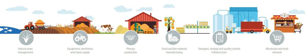 Approccio settoriale: Agricoltura e Bioeconomia La BEI promuove investimenti nel settore agricolo / bioeconomia includendo tutte le fasi della catena del valore: Sviluppo rurale sostenibile