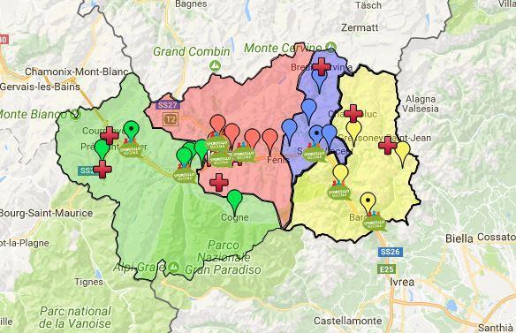 DISTRETTO 1 MORGEX DISTRETTO 2 AOSTA 3 AREA TERRITORIALE Il comprensorio è stato suddiviso in 4 distretti che assicurano l erogazione delle