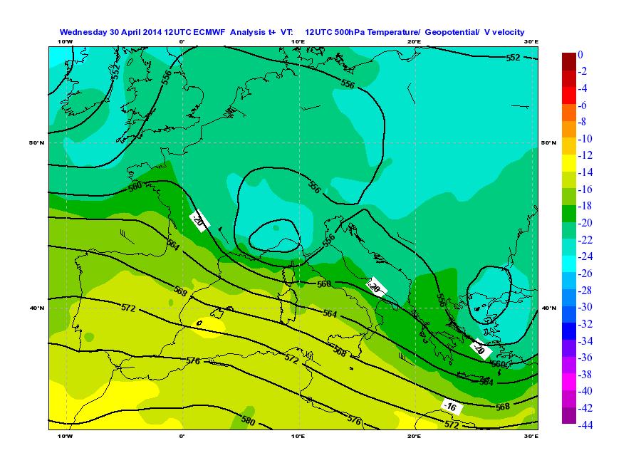 1. Evoluzione generale e zone interessate La situazione meteorologica del 30 aprile del 2014 era caratterizzata dalla presenza, alle quote superiori dell atmosfera, della corrente a getto