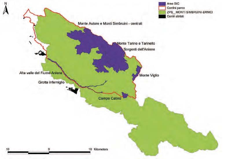 Parco Naturale Regionale Monti Simbruini figura 3 La ZPS Simbruini-Ernici - ARCHIVIO PARCO ferniglio rappresentano la parte terminale di estesi sistemi carsici, alcuni con flusso perenne altri con