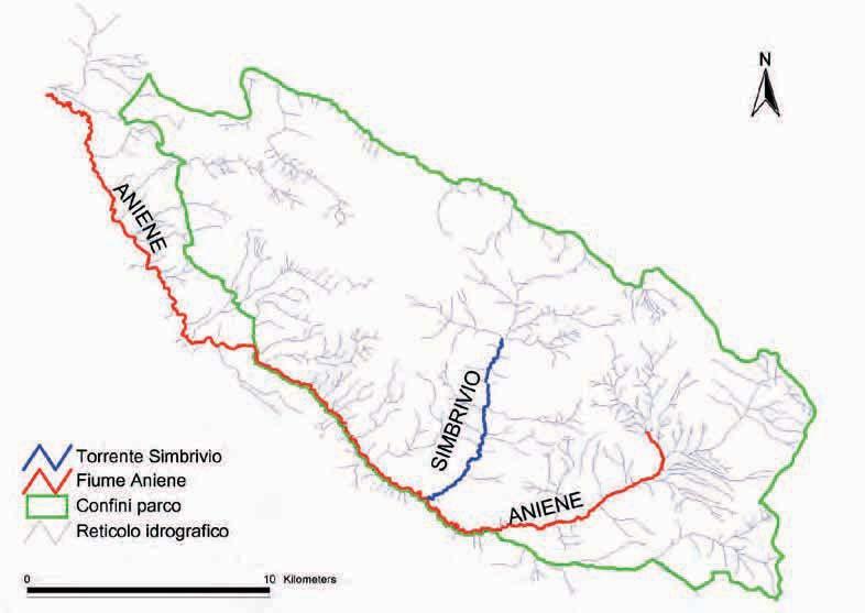 a10m 3 /s. Nei periodi aridi alcune di queste sorgenti presentano portate molto ridotte o nulle, come ad esempio si osserva alla sorgente Foce. 3.1 Il Fiume Aniene Il Fiume Aniene è tra i più importanti affluenti di sinistra del Tevere, al quale confluisce all altezza della periferia orientale di Roma, dopo un percorso di circa 119 Km.