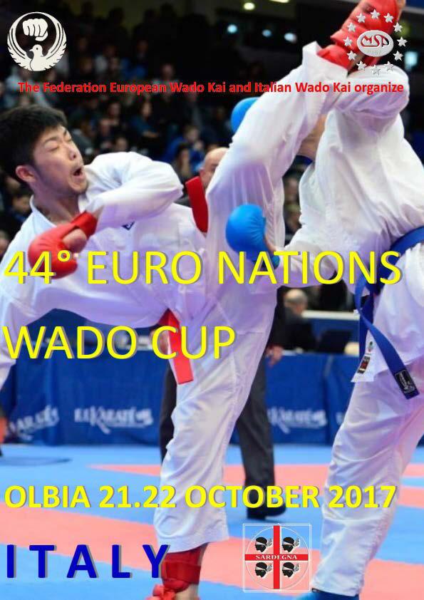 La Rappresentativa AIKAM AI CAMPIONATI EUROPEI WADO KAI 21-22-ottobre 2017 a OLBIA COACH M Mauro Manca V dan