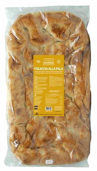 del pane A tranci per accompagnare taglieri di antipasti Utilizzabile anche nel forno di casa Base Focaccia alla pala Lunga Codice FOC02