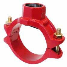 Giunti e Raccordi Scanalati Giunti e Raccordi Scanalati DERIVAZIONE A STAFFA FILETTATA mm Dimensioni pollici SPRINKLER-TEE mm Dimensioni pollici 60 x 21 2 x 1/2 7310G.932 42 x 21 1 1/4 x 1/2 8950G.