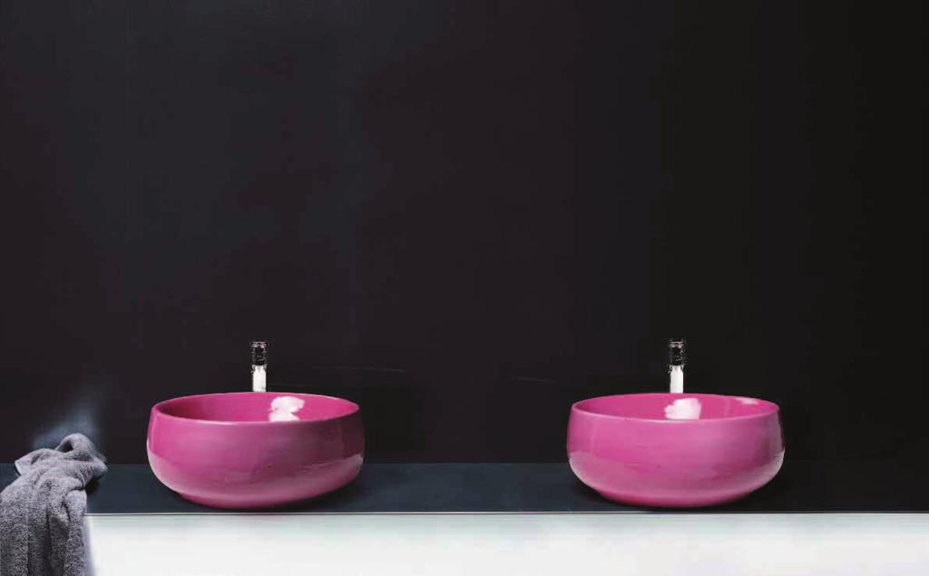 lavabo ø40,5 da appoggio GRA AP4/006 in terracotta smaltato color rosa fanatico. Riferimento tabella colori, nelle schede tecniche.