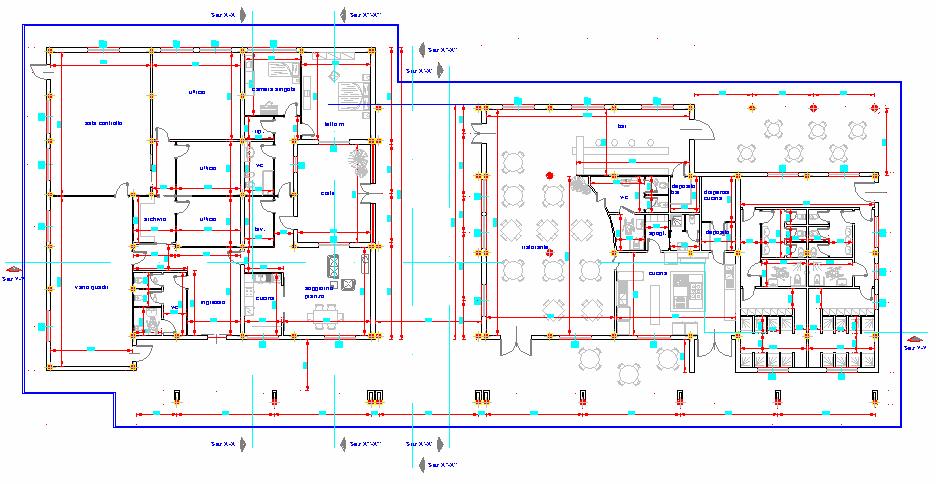 4 2 MODELLAZIONE E CARATTERISTICHE GEOMETRICHE Lo schema strutturale è quello tipico di telaio in calcestruzzo armato costituito da pilastri e travi.