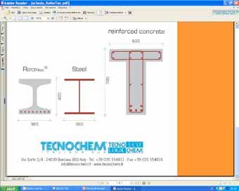 Per il rinforzo strutturale resistente a fuoco di pilastri, travi, nodi e strutture in c.a. Per travi inflesse : possibile raddoppio del carico ultimo con rinforzo di spessore 40 mm incremento della rigidezza con riduzione di freccia in esercizio di c.