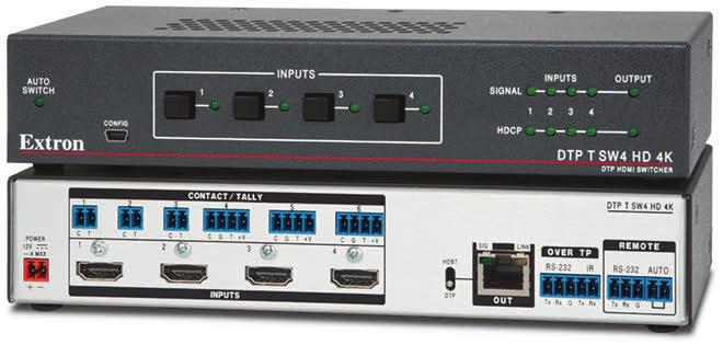 DTP SYSTEMS DTP T UWP 4K 232 D e DTP T UWP 4K 332 D Trasmettitore DTP a due input per HDMI e VGA con embedding audio - Placca in stile Decorator DTP T UWP 4K 232 D e DTP T UWP 4K 332 D di Extron sono