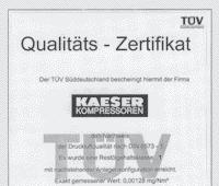 La qualità dell aria compressa prodotta dai sistemi è testata e certifi cata dal TÜV, l ente tedesco di certifi cazione ed ispezione.