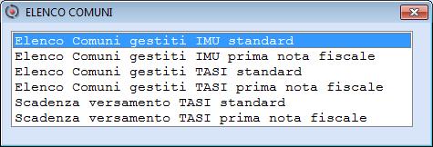 2. Stampa elenco Comuni gestiti 29. Immobili 07. Stampe di utilità 05.