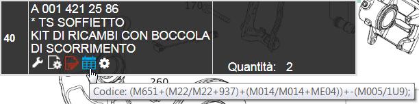 Nota in calce sulla validità Visualizzazione scheda dati nella