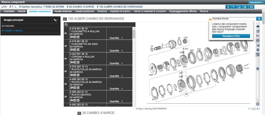 8. Funzione di ricerca Funzione di ricerca Ricerca avanzata SA/gruppi modulari Con l ausilio di questa ricerca si possono ricercare le versioni distinta base/gruppi modulari.