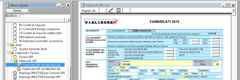 GESTIONE DEGLI ELENCHI Al fine di migliorare l usabilità di alcuni quadri che prevedono una certa numerosità (vedi terreni, fabbricati, certificazioni di lavoro dipendente, certificazioni di lavoro