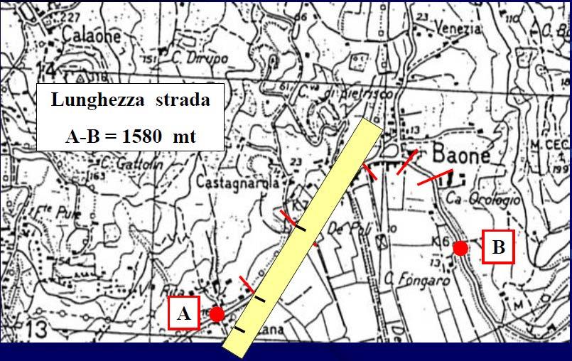 Misura della distanza Poi si sovrappone il risultato sulla scala grafica oppure si applica la formula