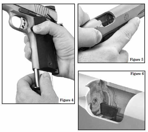 Caricare e sparare Impratichitevi con questo importante aspetto del maneggio in sicurezza dell arma con la pistola scarica, finché non sarete in grado di effettuare i passaggi illustrati qui sotto