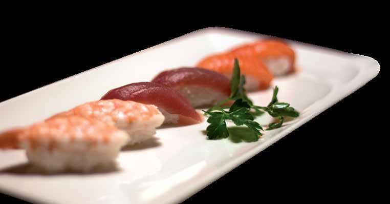 B4A NIGIRI (Riso con fettine di pesce / 2 pezzi) S1 Salmone 3,00 S2 Tonno 4,00 S3 Gamberi cotti 3,50 S6 Orata 3,50 S7 Branzino