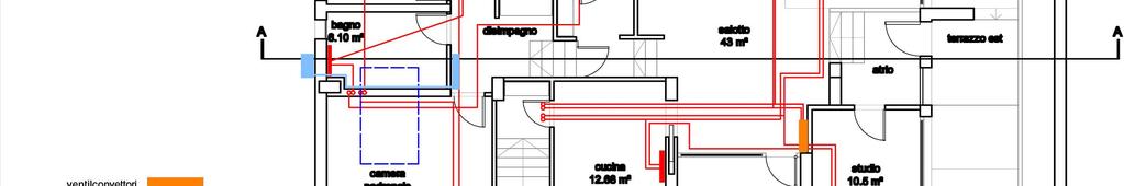 Il riscaldamento e la produzione di acqua sanitaria sono affidati ad una caldaia a condensazione coadiuvata da un collettore solare per l acqua sanitaria.