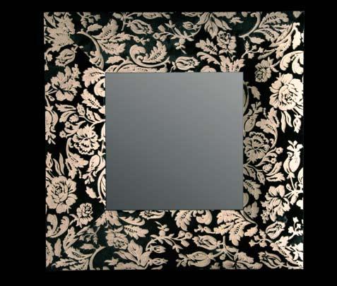 cm 2202/VITF2 Specchio con cornice in legno rivestito in Vitello Mirror with wooden frame with calfskin 