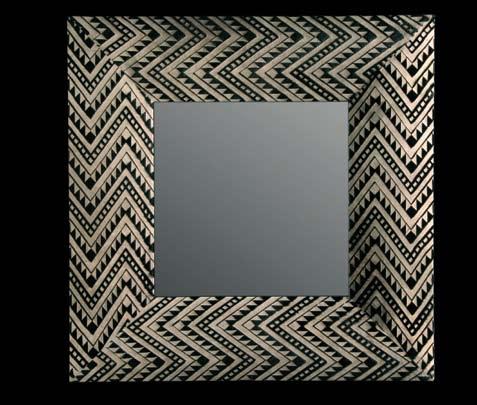 2202/VITFgeo Specchio con cornice in legno rivestito in Vitello Mirror with wooden frame with calfskin