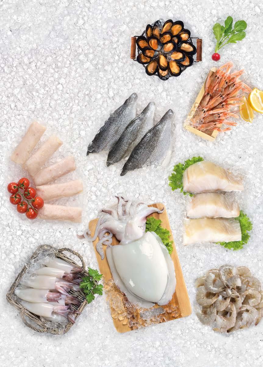 OFFERTA AMPIA E CONVENIENTE Da noi trovi una vasta scelta di pesce di qualità per preparare ricette sempre nuove, come la seppia grande per stuzzicanti antipasti e fresche insalate, i teneri calamari