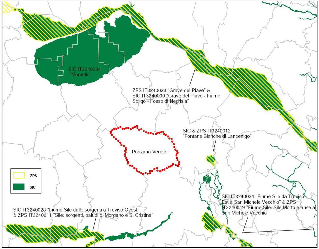 Inquadramento del territorio comunale di Ponzano