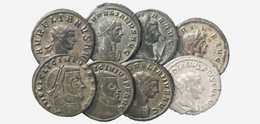 di tre monete qbb SPL 140 5422 Antoniniano di Filippo I (2), assieme a Gordiano III, Diocleziano (2) e M.