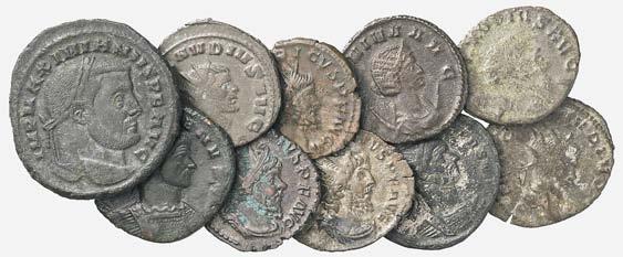 11 monete BB+ 170 5471 Follis di Costantino I, assieme a antoniniano di Aureliano (29 e