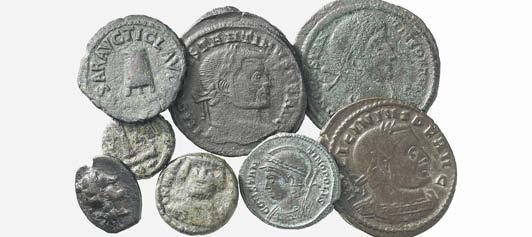 5540 Lotto di 9 bronzetti diversi di Costanzo II (RIC 90, 104, 112, 197 R, 208, 256, 257 R, 272 RR, 314) med.