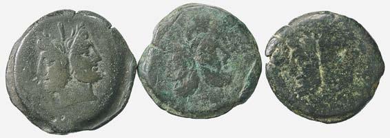 MB 90 5376 Asse di Caecilia assieme a quattro assi da classificare - Lotto di 5 monete med.