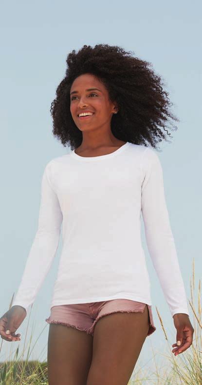 Lady-Fit Valueweight Long Sleeve T 100% cotone filato Belcoro.