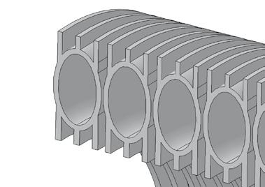 Lo scambiatore nasce in tubo unico di alluminio, senza saldature grazie a un innovativo processo produttivo.