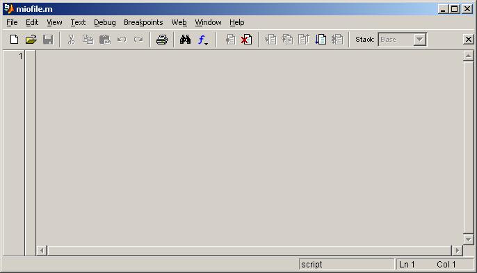 Programmazione M-File Per editare un m-file di può eseguire il comando edit miofile.