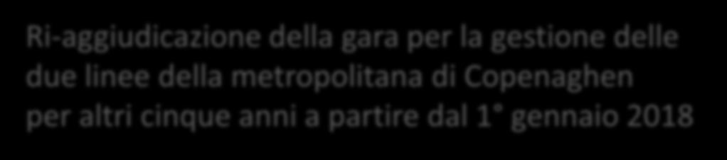 delle due linee della metropolitana di Copenaghen per altri cinque anni a partire dal 1