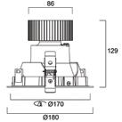 modulo (ma) Grado di protezione IP Ocullo V2 - CIRCOLARE 3032404 OCULLO LED V2 RD MONO WW WH Ø 170 3000 90 28 33 3045 92 220-240 900