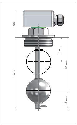 INTERRUTTORI DI LIVELLO A GALLEGGIANTE Tipo: ALE/V/R-1½ -V/ -L /12-SVK44/15/A ALE/V/R-2-V/ -L /12-SV52/15/A Materiale: 316L / 316Ti (a richiesta altri materiali) 316L / 316Ti (a richiesta altri