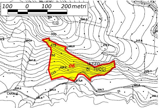 UNITÀ DI COMPARTIMENTAZIONE 06 CLASSE COLTURALE: boschi ad evoluzione naturale guidata TIPO: MACCHIA TERMOFILA CON FILLIREA E/O LENTISCO PREVALENTI Località Lazzo di Tucci Superfici Assestamentale