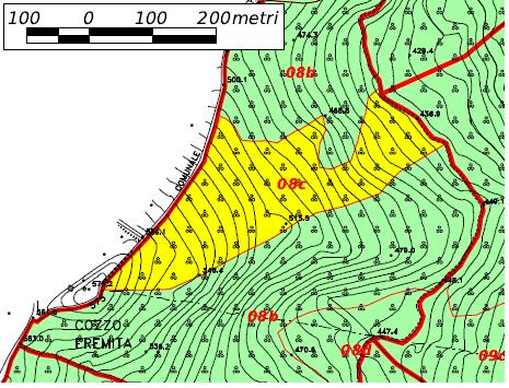 UNITA' DI COMPARTIMENTAZIONE CLASSE COLTURALE: TIPO: BOSCHI (O MACCHIE ALTE) DI LECCIO Località Cozzo Eremita 08c boschi sottoposti a gestione attiva Superfici Assestamentale totale 6,9200 boscata
