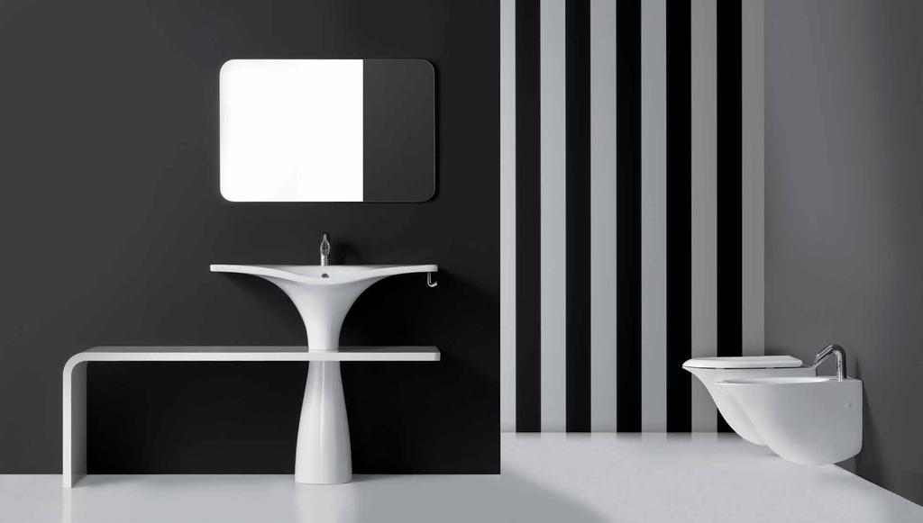 Lavabo 90 / Washbasin 90 - Art. LL90 Colonna / Pedestal - Art. CL Panca bianca 150 / White bench 150 - Art.