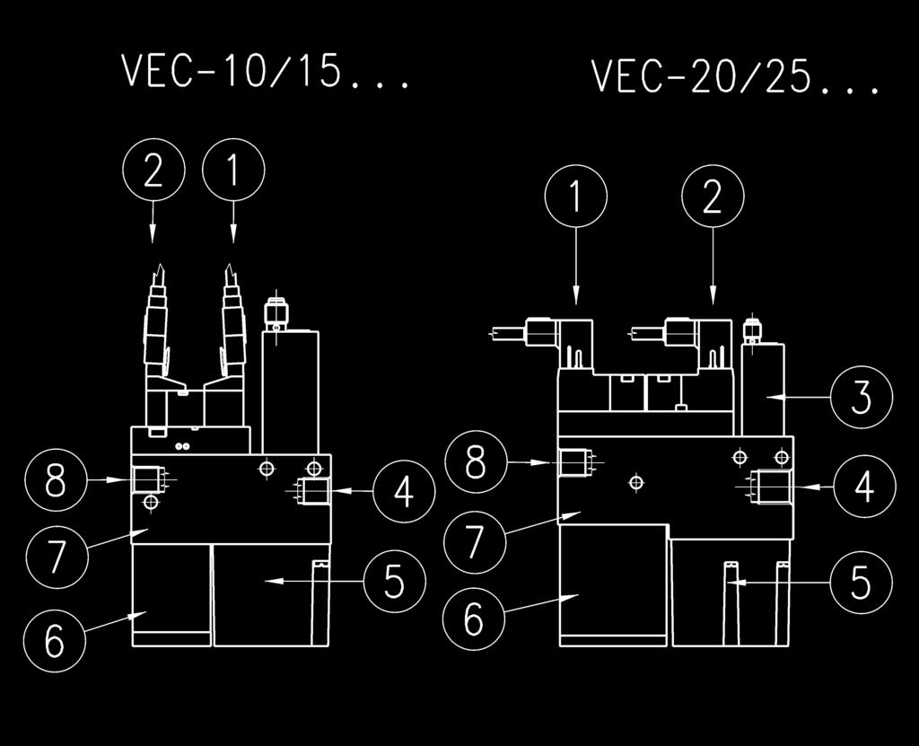 NC (a riposo, nessuna generazione di vuoto) A = NO (a riposo, il vuoto è presente) VERSIONE: 2 = con Blow-off RD VERSIONE: * RD = con circuito di risparmio dell aria e vacuostato digitale.