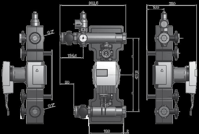 comprensivi di valvola di non ritorno 2" Termometro 0-160 C Raccordi di riempimento e di lavaggio 2" Elenco dei pezzi 1 Stratos PARA 30/1-12 2 Termometro 0-160 C (incl.