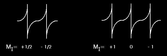 Il numero di linee che vengono ottenute dall interazione con n nuclei equivalenti sono date dall equazione: numero di linee = 2 n I + 1 dove I è il numero quantico di spin nucleare e n è il numero di
