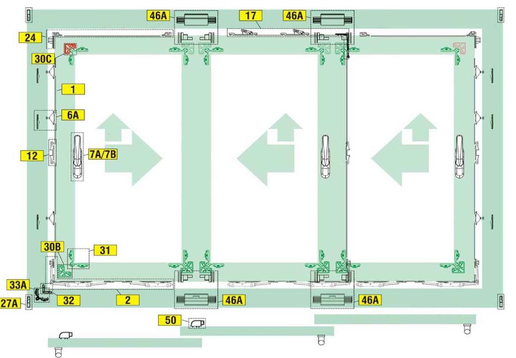 SCHEMA ACCESSORI QUANTITA' NUMERO CODICE DESCRIZIONE 035 Astina di collegamento 6A 099 Kit di chiusura telaio a binario aperto 6 090 traino cremonese 3 7A-7B 0058R Cremonese PRIMA RAPID/EURO RAPID 3