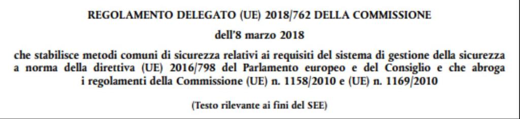 L approccio ferroviario alla cultura della sicurezza Analogia ai nuovi schemi