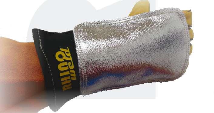 alluminio, con la fodera aggiuntiva di tessuto Thermofelt sul dorso e sulla mano.
