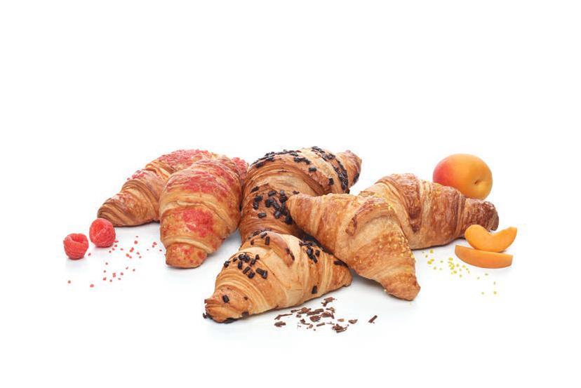 Croissant superfarciti dolci Mini Croissant al Cioccolato e Nocciola Croissant al Cioccolato e Nocciola Mini Croissant all Albicocca Croissant all Albicocca Mini Croissant al Lampone Croissant al