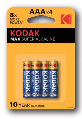 MAX Alkaline 4 x Batterie Stilo AA