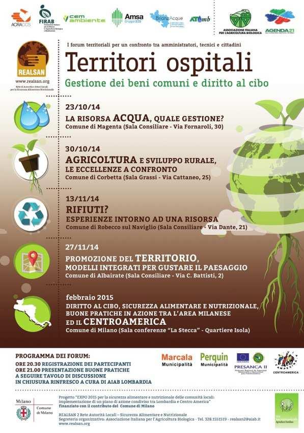 Presentazione del progetto REALSAN EXPO 2015 per la sicurezza alimentare e nutrizionale delle comunità locali: implementazione di un piano di azione condiviso tra Lombardia e Centro