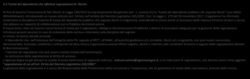 Piano Triennale per la Prevenzione della Corruzione e Trasparenza 2018/2020 5.