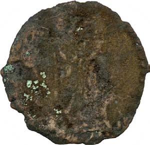 487. Mezzo denaro, 1637-1660 ca. Rame g 0,57 mm 15,76 inv. SS-Col 594662 D/ [.