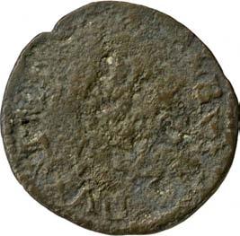 413. Muraiola, post 1656 Rame g 1,00 mm 18,02 inv. SS-Col 594615 D/ ALEX [...] DVX : II [...] Testa di Alessandro II Pico a d. R/ [.